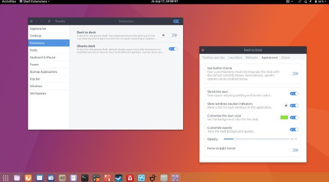 Fitur Ubuntu Dock Hadir di Ubuntu 17.10 (Artful Aardvark)